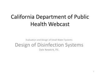 California Department of Public Health Webcast