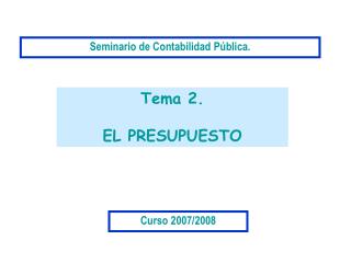 Seminario de Contabilidad Pública.