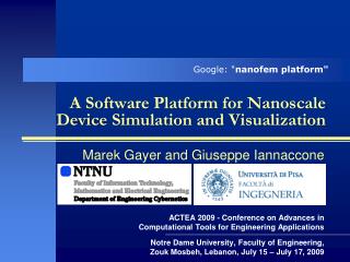 A Software Platform for Nanoscale Device Simulation and Visualization