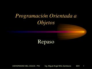 Programación Orientada a Objetos