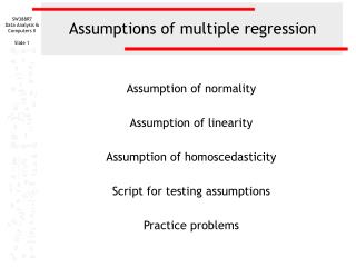 Assumptions of multiple regression