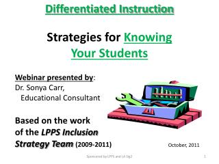 Differentiated Instruction Strategies for Knowing Your Students