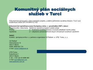Komunitný plán sociálnych služieb v Turci