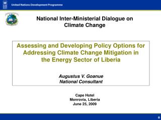 National Inter-Ministerial Dialogue on Climate Change