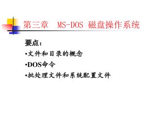 第三章 MS-DOS 磁盘操作系统
