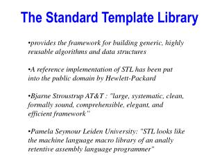 The Standard Template Library