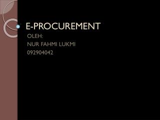 E-PROCUREMENT