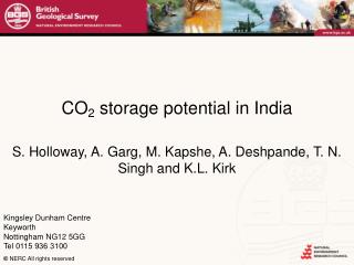 CO 2 storage potential in India