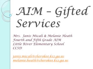 AIM – Gifted Services