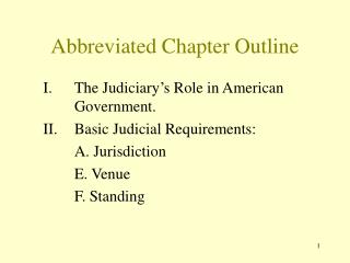 Abbreviated Chapter Outline