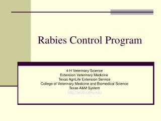 Rabies Control Program