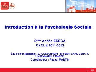 2 ème Année ESSCA CYCLE 2011-2012