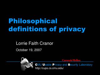 Philosophical definitions of privacy