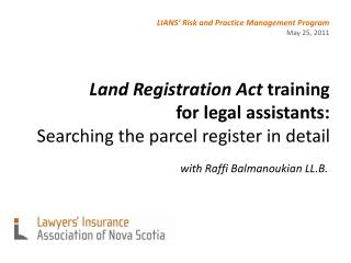 Land Registration Act training for legal assistants: Searching the parcel register in detail