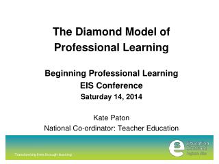 The Diamond Model of Professional Learning Beginning Professional Learning EIS Conference