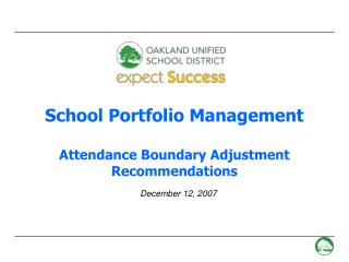 School Portfolio Management Attendance Boundary Adjustment Recommendations