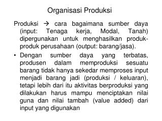 Organisasi Produksi