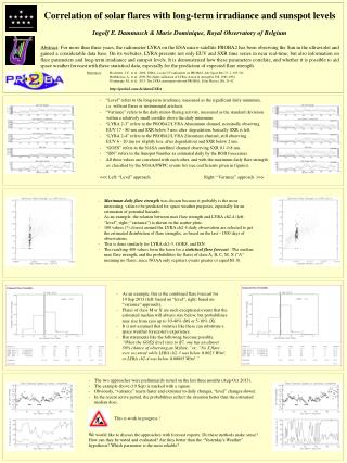 - “ Level” refers to the long-term irradiance, measured as the significant daily minimum,