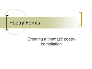 Poetry Forms