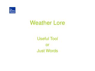 Weather Lore