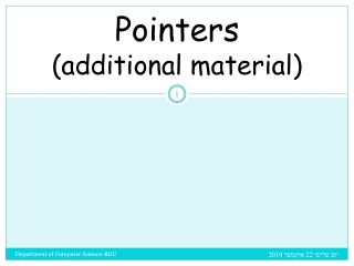 Pointers (additional material)