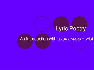 Lyric Poetry