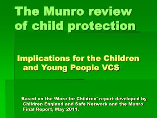 The Munro review of child protection