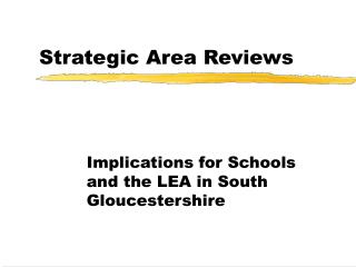 Strategic Area Reviews