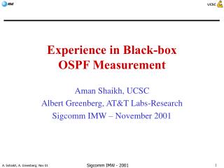 Experience in Black-box OSPF Measurement