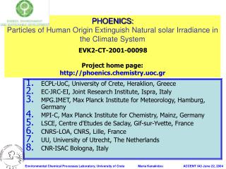 ECPL-UoC, University of Crete, Heraklion, Greece EC-JRC-EI, Joint Research Institute, Ispra, Italy