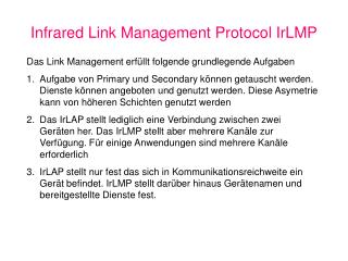 Infrared Link Management Protocol IrLMP