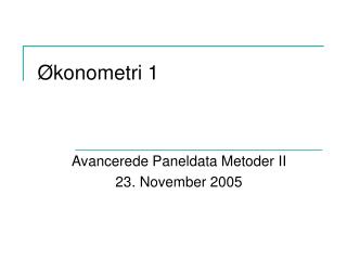 Økonometri 1