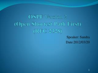 OSPF Version 2 (Open Shortest Path First) (RFC 2328)