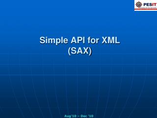 Simple API for XML (SAX)