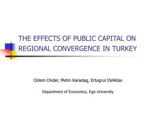 THE EFFECTS OF PUBLIC CAPITAL ON REGIONAL CONVERGENCE IN TURKEY