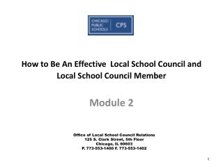 How to Be An Effective Local School Council and Local School Council Member