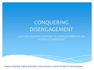 CONQUERING DISENGAGEMENT