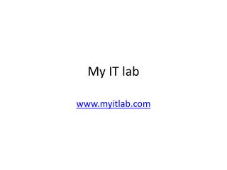 My IT lab