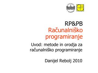 RP&amp;PB Računalniško programiranje