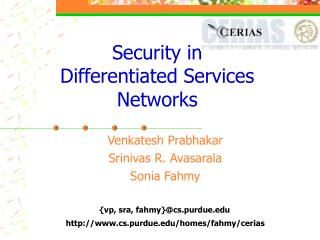 Security in Differentiated Services Networks
