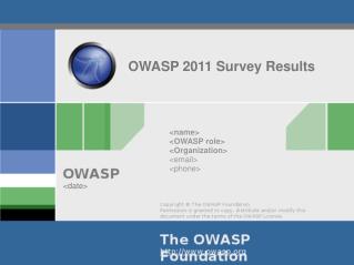 OWASP 2011 Survey Results