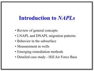 Introduction to NAPLs