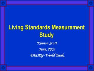 Living Standards Measurement Study