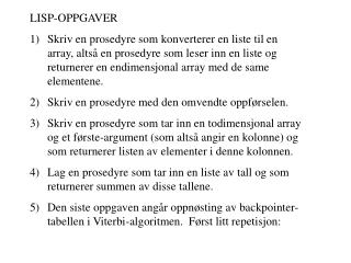 LISP-OPPGAVER