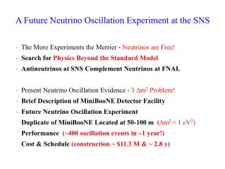 A Future Neutrino Oscillation Experiment at the SNS