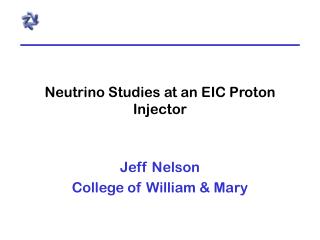 Neutrino Studies at an EIC Proton Injector