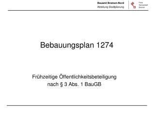 Bebauungsplan 1274