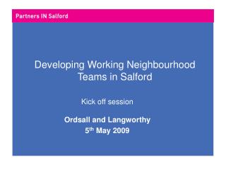 Developing Working Neighbourhood Teams in Salford