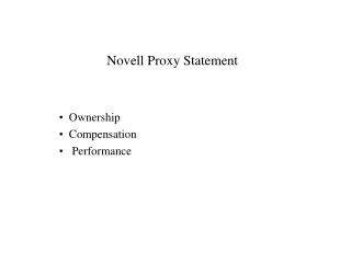 Novell Proxy Statement