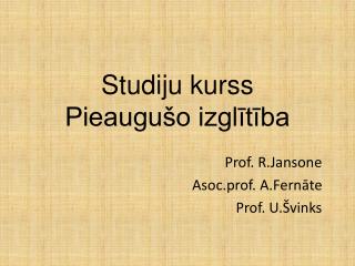 Studiju kurss Pieaugušo izglītība